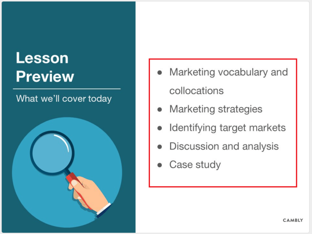 キャンブリー
ビジネス英語
教材の例